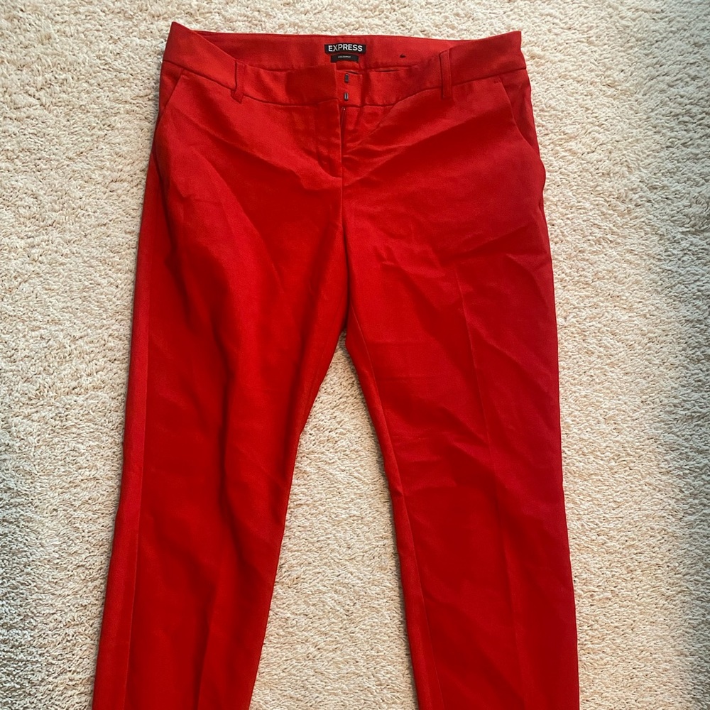 Apple Red Express Column Trousers- mid rise.